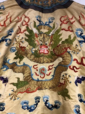 Lot 49 - A CHINESE SILK ~DRAGON~ SURCOAT^ CIRCA...