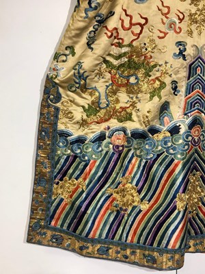 Lot 49 - A CHINESE SILK ~DRAGON~ SURCOAT^ CIRCA...