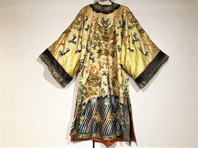 Lot 49 - A CHINESE SILK ~DRAGON~ SURCOAT^ CIRCA...