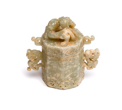 Lot 51 - A CHINESE JADE ARCHAISTIC SMALL BOX AND...