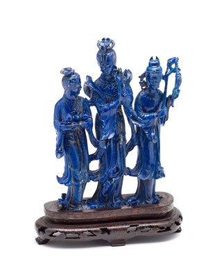 Lot 64 - ***RTO 7.12.20*** A CHINESE CARVED LAPIS...