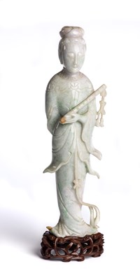 Lot 74 - ***RTO 7.12.20*** A CHINESE CARVED JADEITE...