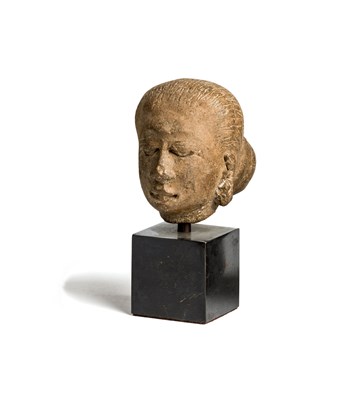 Lot 100 - A MAJAPAHIT TERRACOTTA HEAD OF AN OLD WOMAN^...