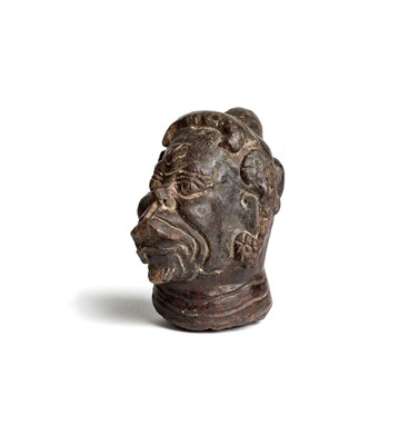 Lot 101 - A MAJAPAHIT TERRACOTTA HEAD OF HANUMAN^ JAVA^...