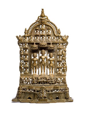 Lot 111 - A JAIN BRASS SHRINE^ GUJARAT^ WESTERN INDIA^...