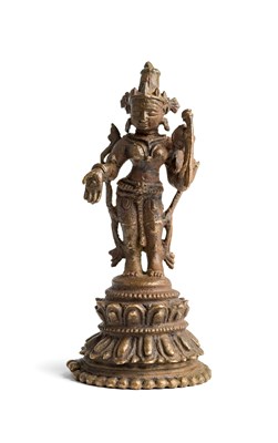 Lot 114 - A PALA BRONZE FIGURE OF SARASWATI^ EASTERN...