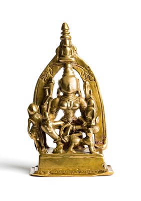 Lot 125 - A JAIN BRONZE FIGURE OF AMBIKA^ WESTERN INDIA^...