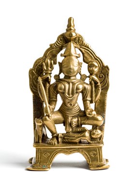 Lot 130 - A BRASS FIGURE OF BHADRAKALI^ GUJARAT^ WESTERN...