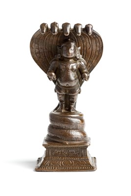 Lot 132 - A BRONZE FIGURE OF KRISHNA^ SOUTH INDIA^ 18TH...