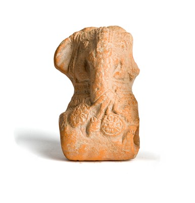 Lot 152 - A SUNGA TERRACOTTA HEAD OF AN ELEPHANT^...