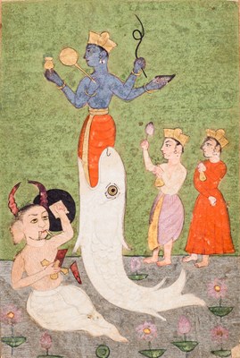 Lot 156 - MATSYA PREPARES TO KILL SANKHASURA^ CENTRAL...