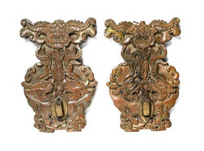 Lot 215 - A PAIR OF CARVED WOOD SCONCES^ JAVA^ CIRCA...