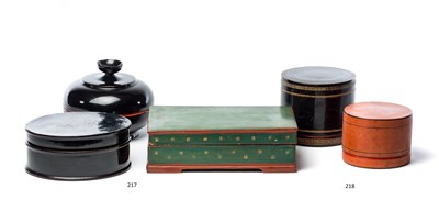 Lot 217 - THREE BURMESE BOXES^ 20TH CENTURY¦two in black...