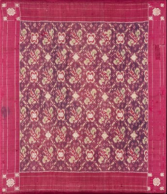 Lot 227 - A WOVEN AND EMBROIDERED HEAD SCARF (KEMBEN)^...