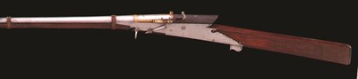 Lot 41 - A RARE INDIAN MATCHLOCK MUSKET WITH LEFT-HAND LOCK