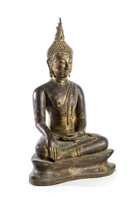 Lot 239 - A BRONZE FIGURE OF BUDDHA^ THAILAND^ EARLY...