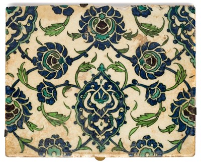 Lot 249 - A DAMASCUS TILE^ OTTOMAN SYRIA^ SECOND HALF...