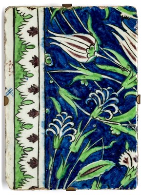 Lot 250 - A DAMASCUS TILE^ OTTOMAN SYRIA^ LATE 16TH...