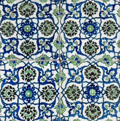 Lot 278 - A PANEL OF FOUR DAMASCUS TILES^ OTTOMAN SYRIA^...