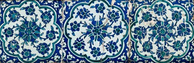 Lot 280 - A PANEL OF THREE DAMASCUS TILES^ OTTOMAN...