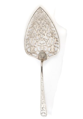 Lot 293 - A GEORGE III SILVER FISH SLICE (OR SERVING...