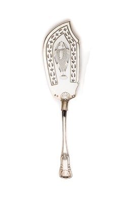 Lot 296 - AN IRISH GEORGE IV SILVER FISH SLICE^ WILLIAM...