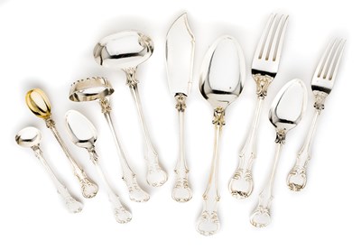 Lot 317 - *A SET OF VICTORIAN TABLE SILVER^ ELIZABETH...