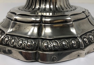 Lot 323 - A PAIR OF FRENCH SILVER CANDLESTICKS^ ANTOINE...