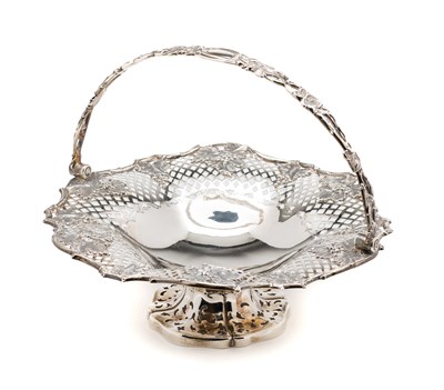 Lot 363 - A VICTORIAN SILVER BASKET^ HENRY WILKINSON &...