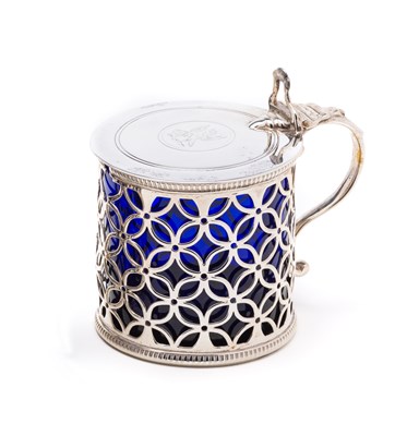 Lot 380 - A GEORGE III SILVER MUSTARD POT^ ALDRIDGE &...