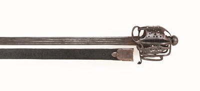 Lot 59 - A SCOTTISH BASKET-HILTED BROADSWORD