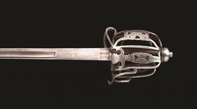 Lot 60 - AN ENGLISH BASKET-HILTED BACKSWORD