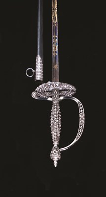 Lot 62 - AN ENGLISH SMALL-SWORD WITH CUT-STEEL HILT BY WILLIAM GRAY