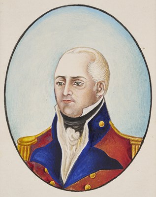 Lot 231 - A COMPANY SCHOOL PORTRAIT OF COLONEL JOHN BAILLIE, LUCKNOW, 19TH CENTURY