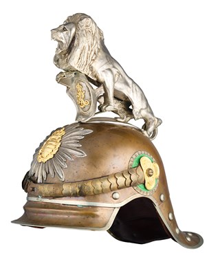 Lot 481 - A COMPOSITE OFFICER'S HELMET OF THE SAXON GARDE REITER REGIMENT