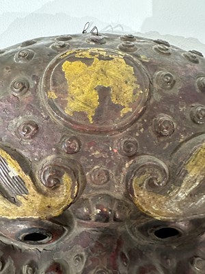 Lot 131 - A PAINTED AND COPPER REPOUSSE KIRTIMUKHA MASK, TIBET, 18TH/19TH CENTURY
