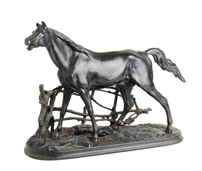 Lot 31 - AFTER PIERRE JULES MENE (1810-1879): CHEVAL A LA BARRIERE, NO. 1 DJINN