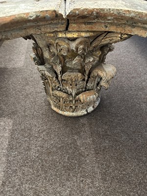 Lot 105 - AN OTTOMAN CARVED WOOD CORINTHIAN CAPITAL, CIRCA 1800