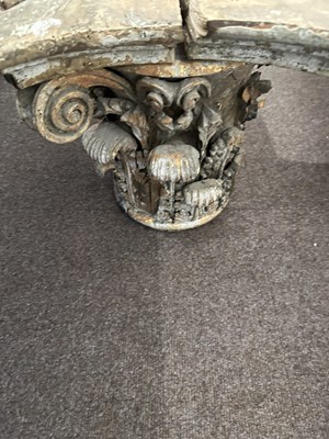 Lot 105 - AN OTTOMAN CARVED WOOD CORINTHIAN CAPITAL, CIRCA 1800