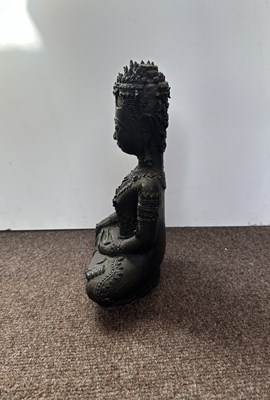 Lot 122 - A LATE AYUTHIA BRONZE FIGURE OF BUDDHA, THAILAND, 17TH/18TH CENTURY