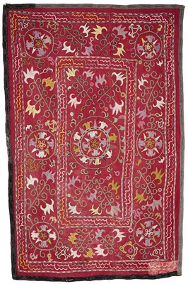 Lot 523 - TWO EMBROIDERED SUSANIS, UZBEKISTAN, CIRCA 1900