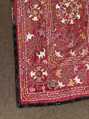 Lot 523 - TWO EMBROIDERED SUSANIS, UZBEKISTAN, CIRCA 1900