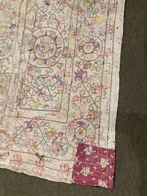 Lot 523 - TWO EMBROIDERED SUSANIS, UZBEKISTAN, CIRCA 1900