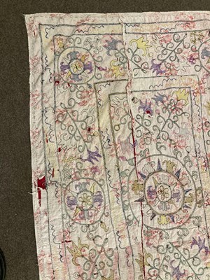 Lot 523 - TWO EMBROIDERED SUSANIS, UZBEKISTAN, CIRCA 1900