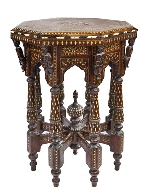 Lot 207 - AN ANGLO-INDIAN SIDE TABLE, HOSHIARPUR, PUNJAB, CIRCA 1900