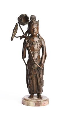 Lot 127 - A JAPANESE BRONZE ALLOY BODHISATTVA , MEIJI PERIOD (1868-1912)