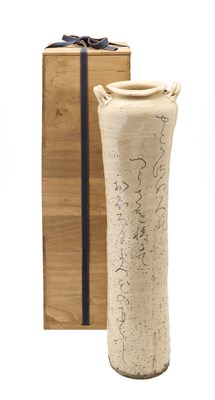 Lot 133 - OTAGAKI RENGETSU (JAPANESE, 1791-1875), A LARGE STONEWARE FLOWER VASE, EDO PERIOD, 19TH CENTURY