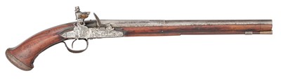 Lot 130 - A RARE 26 BORE CIVIL WAR ENGLISH LOCK OFFICER'S PISTOL, LONDON PROOF MARKS, CIRCA 1645