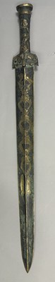 Lot 308 - A CHINESE COPPER ALLOY SWORD (JIAN), IN ZHOU DYNASTY OR EARLY WARRING STATES