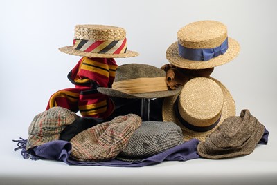 Lot 68 - A GROUP OF JOHN OSBORNE'S HATS AND SCARVES